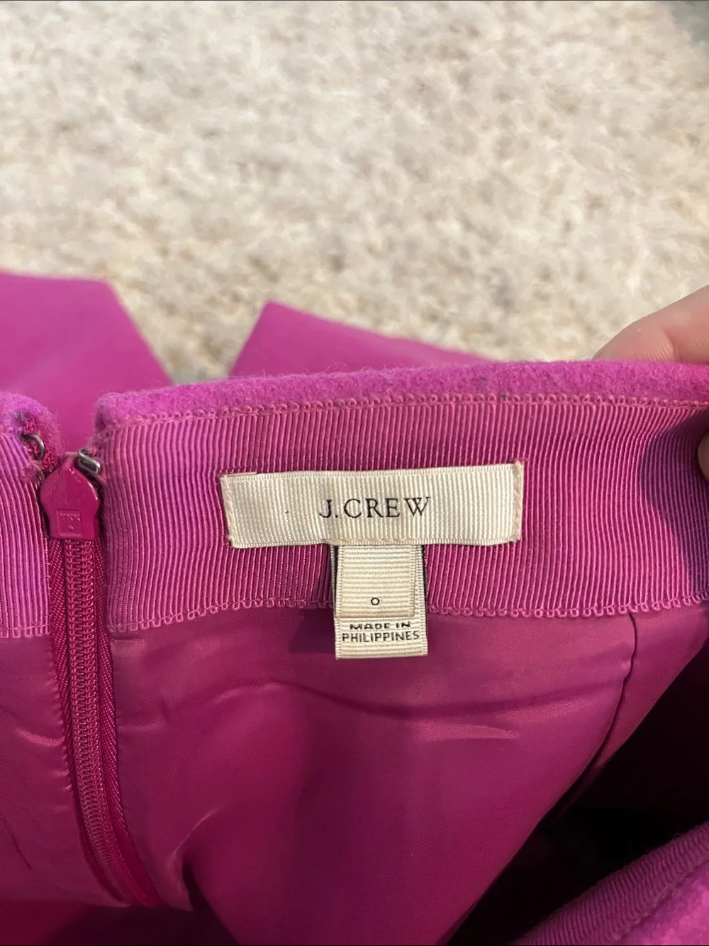 J. Crew Magenta Wool Mini Skirt